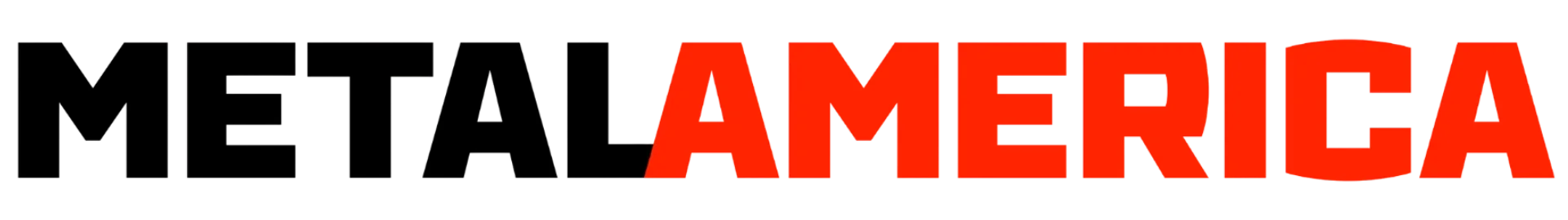 Metal America logo in black and red text
