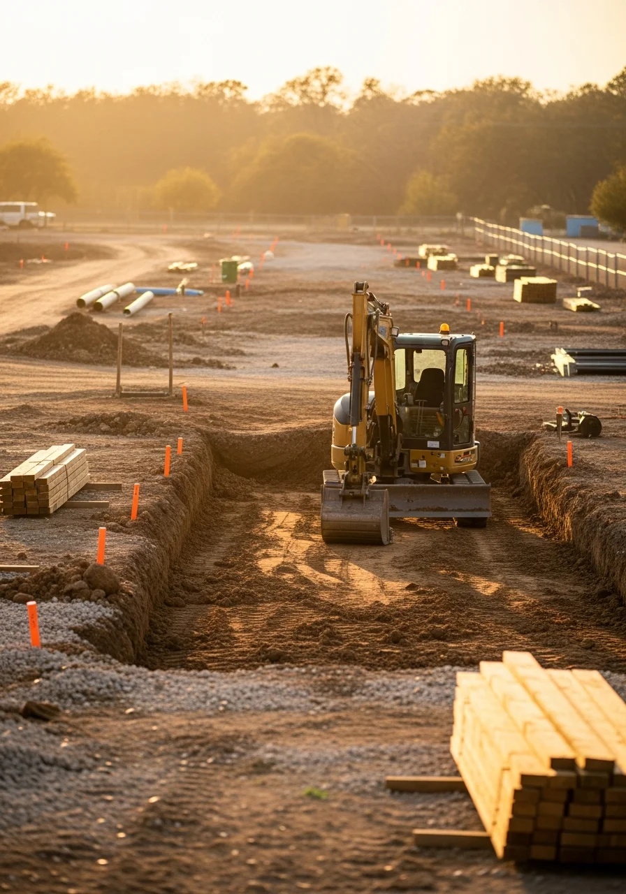 Excavation equipment and site preparation work in Converse Texas