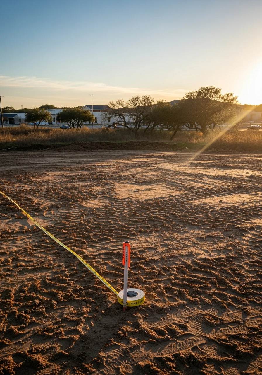 Grading and site preparation work for commercial development in Elmendorf, Bexar County