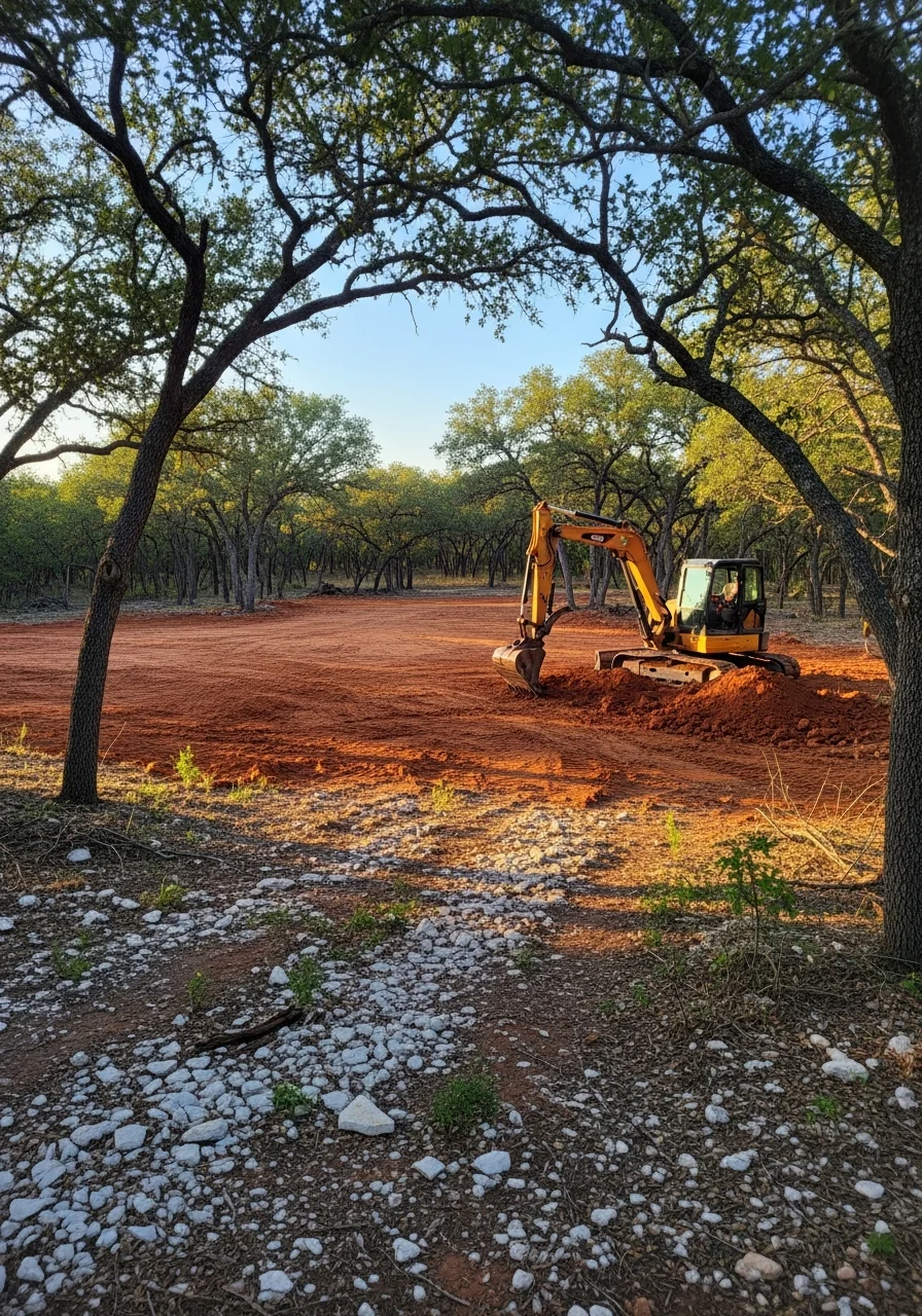 Excavation equipment and site preparation work in Live Oak area
