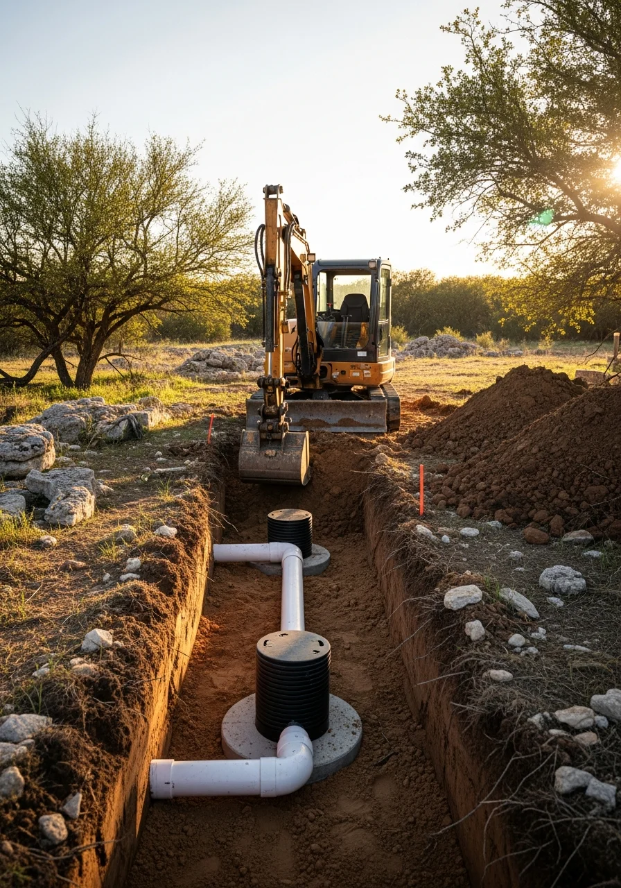 Septic system installation and drainage excavation services in Medina County