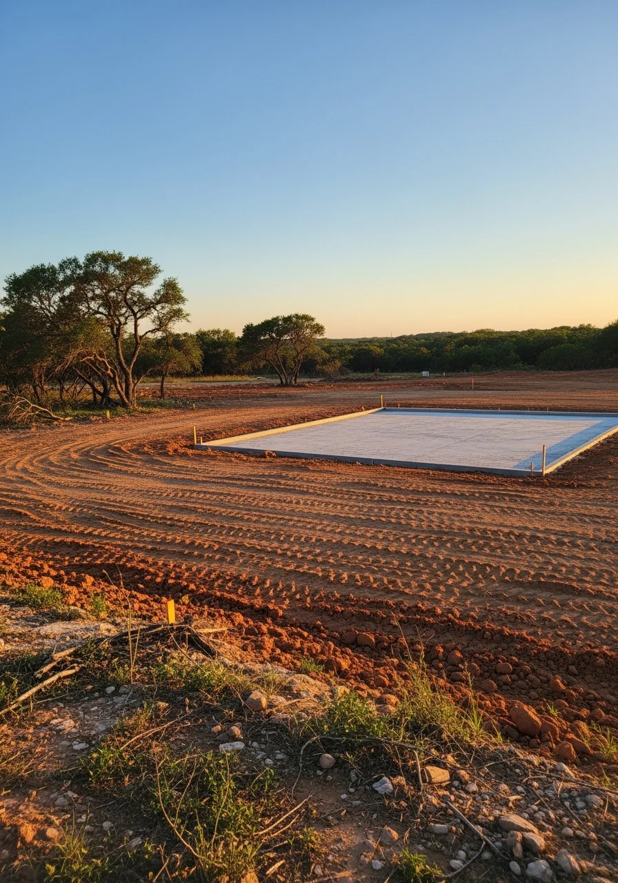 Completed grading and site preparation for commercial development in Southwest San Antonio area